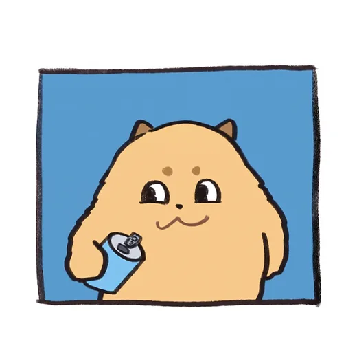 小怪獸拿著鹽奶油汽水